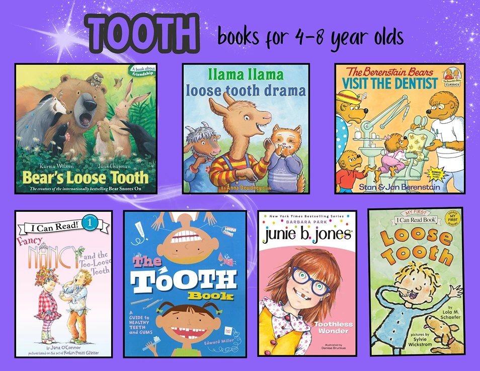 Collection of children's books about losing teeth for kids aged 4-8