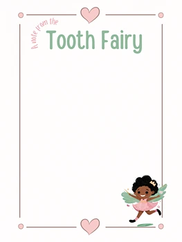 Heart Border Tooth Fairy Note Template