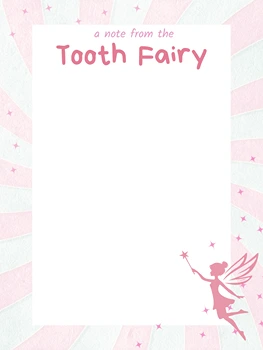 Pink Stars Tooth Fairy Note Template