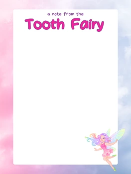 Rainbow Fairy Note Template
